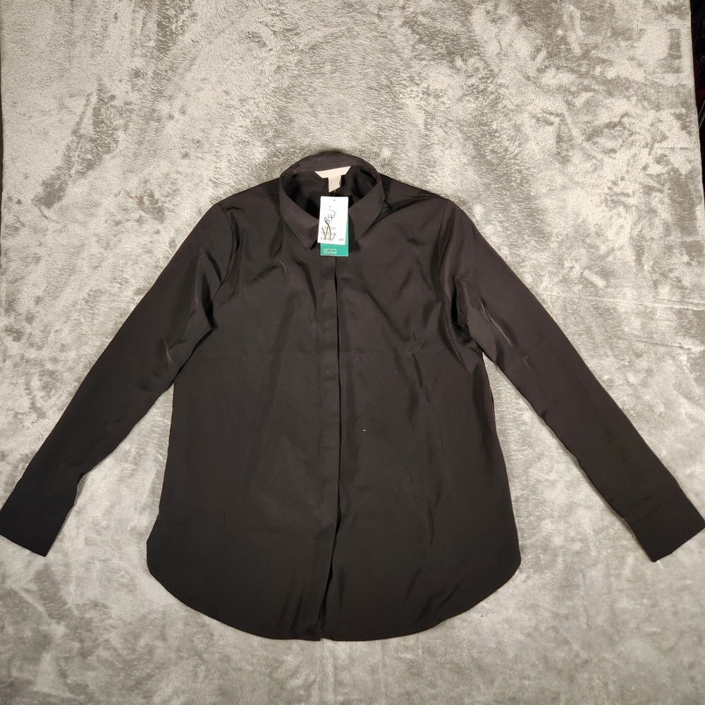 H&M BlouseWomens Medium 0695632 Black Button-down NEW